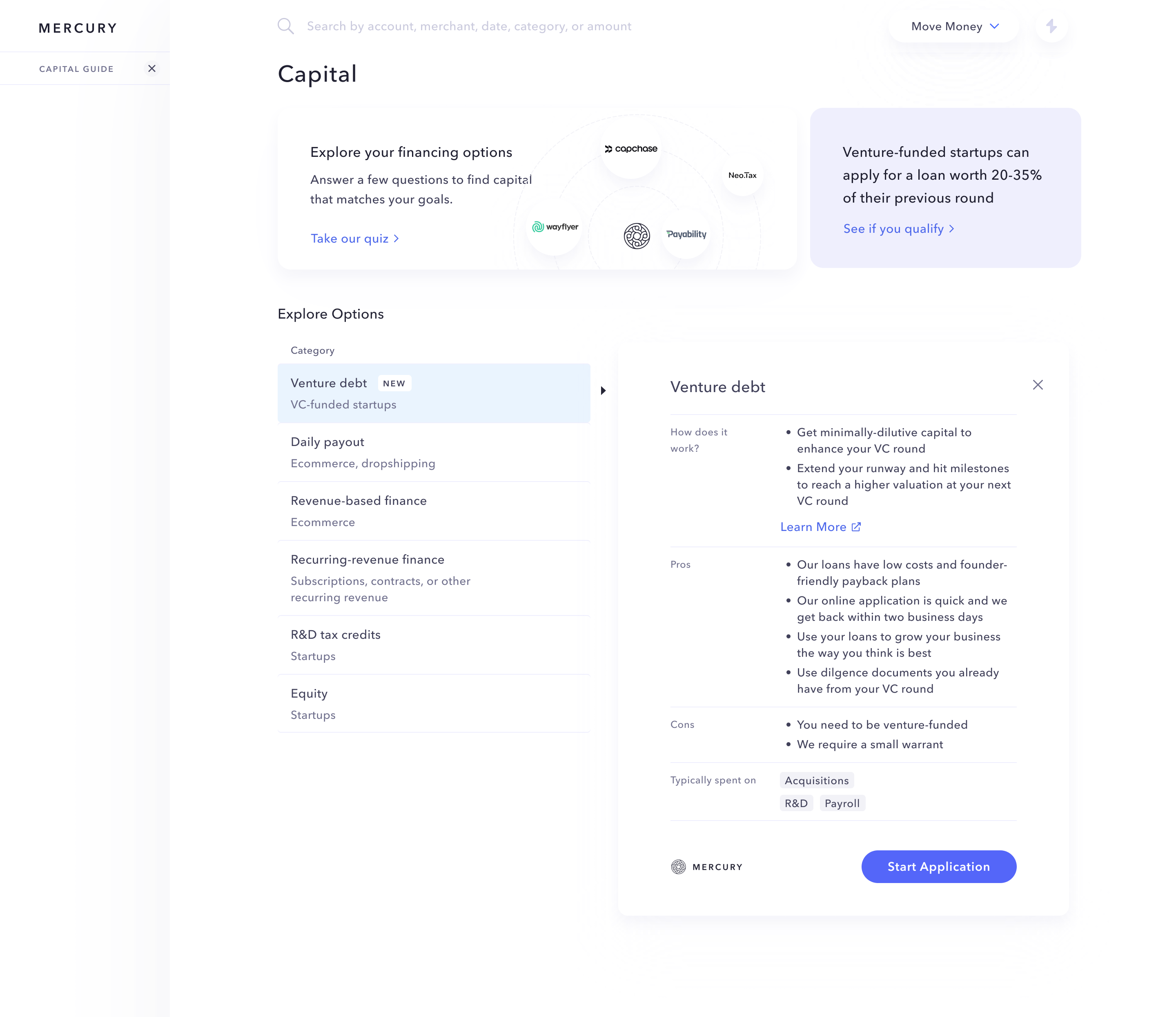 Venture debt drawer with how it works, pros, cons